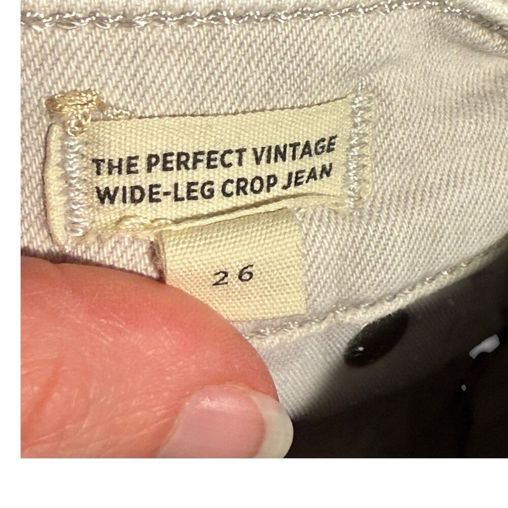 Madewell Size 4 (26) The Perfect Vintage Wide-Leg Crop Jean Stone Denim - Picture 10 of 10